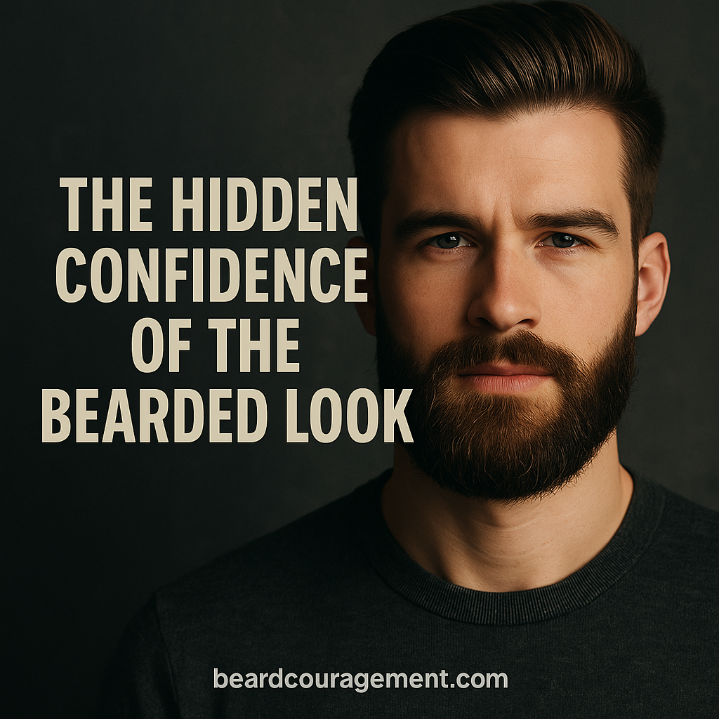 A confident bearded man gazes forward with calm self-assurance, representing the inner confidence that comes with growing and maintaining a beard.